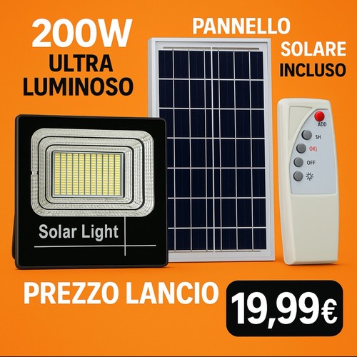 Faro con pannello solare led - con,