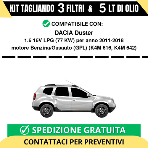 Tagliando per dacia duster 6 - per, 1.6
