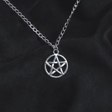 Collana PENTACOLO stella Argento Contro il Malocchio con ciondolo da Uomo Donna