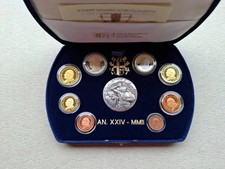 ✅ Set Monete Corso Vaticano 2002 PP/Proof Papa Giovanni Paolo II con Medaglia Argento