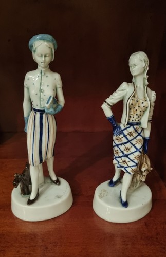 Coppia statuine ceramica - in,