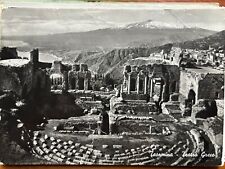 Cartolina B/N Taormina (ME) Teatro greco viaggiata 1951