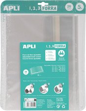 16955 - Confezione Da 5 Copertine per Libri, Con Aletta Regolabile in PP (Polipr