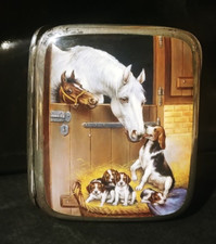 Portasigarette antico in argento 935  con smalti fine 800 inizio 900