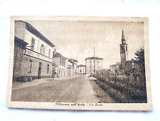 vecchia CARTOLINA FOTO VINTAGE VILLANOVA D' ARDA PIACENZA POMPA BENZINA CONSORZI