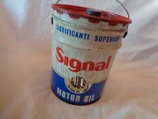 SIGNAL MOTOR OIL VISCOL GENOVA GRANDE BIDONE OLIO EPOCA VINTAGE OIL TIN CAN