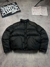 GIACCA ORIGINALE VINTAGE US SCHOTT 126 PIUMA D'OCA PELLE NERA SPALLA 2 in 1 L