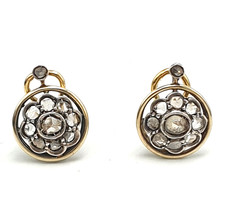 Toppine antiche orecchini vintage anni '20 Italia in oro massiccio 18k e rosette