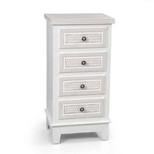 ELEGANT CASSETTIERA A 4 CASSETTI 40 X 30 X 82 CM COLORE BIANCO