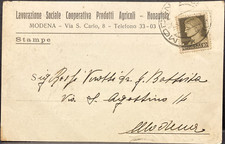 Regno 1936 Coop. Soc. Prodotti Agricoli Nonantola cartolina prezzi pomodoro