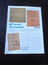 GLI ORARI FERROVIARI STORIA ANTICA TRENI ORARIO STRADE FERRATE EPOCA ITALIANA