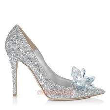 Scarpe donna argento cristallo