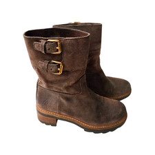 PRADA Ebano Boots Brown Suede