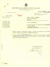 1937 ROMA Ente Radio Rurale