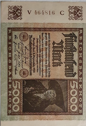 Banconota tedesca 5000 - banconota,