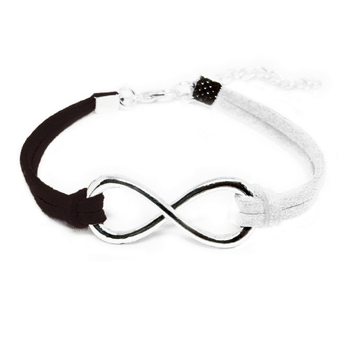 Bracciale infinito bianco nero - bracciale,