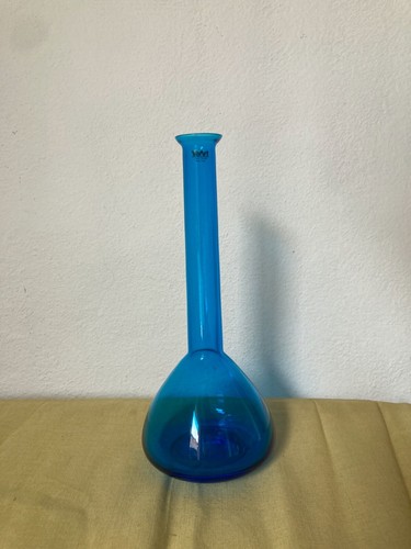 Vaso vetro blu firmato - , design