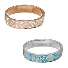 Bracciale Donna GUESS Rigido Manetta Acciaio Rosè Turchese Celeste Bianco DD