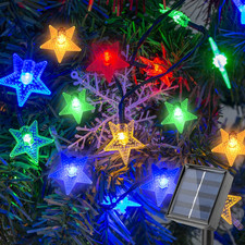 Catena Luminosa Solare, 12M 100 LED, Stelle Luci Albero Di Natale, 8 Modalità IP