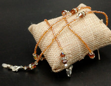 CATENA BIJOUX PER OCCHIALI CON CRISTALLI SWAROVSKI - MARRONE