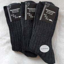 3 Paio MH Calzini Con Fascia Elastica E Suola 100% Cotone Grigio 39 Fino 50