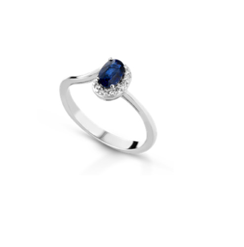 Anello solitario oro - solitario, bianco