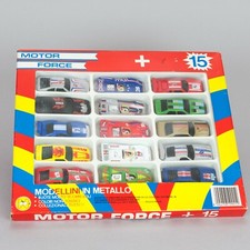 MOTOR FORCE set 15 automobili macchine gioco in metallo tin toy cars VINTAGE