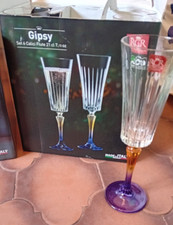 RCR – Calici Gipsy Flute, cristalleria italiana, 6 pezzi, nuovo con scatola