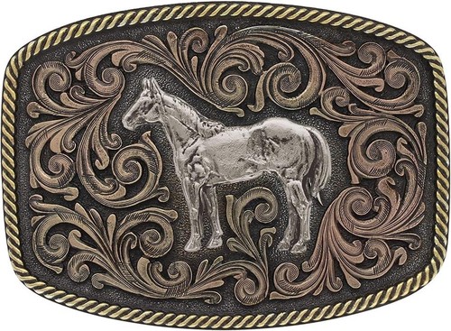 Fibbia cintura western bordo