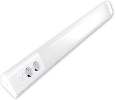 Penta Lampada LED Sottopensile Con Doppia Presa E Interruttore, 15 W, 76 Cm, Bia