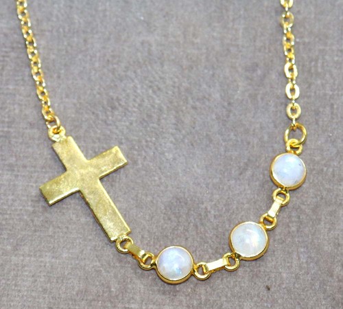 Collana lunetta pietra luna - lunetta,