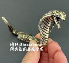 Statua Serpente Cobra in Ottone Lungo 5" Decorazione Tavolo Collezione