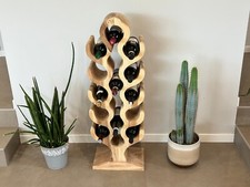 Portabottiglie da Appoggio in Legno Naturale – Stile Rustico, Artigianale, 6-22