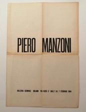 aa vv Piero Manzoni. Poster / locandina Galleria Schwarz. Milano, Via gesù 17