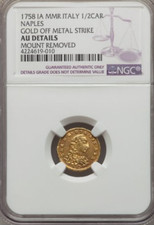 Moneta 1/2 Carlino 1758 (Regno