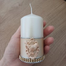 Candela a colonna decorata a