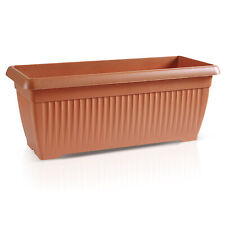 Vaso rettangolare Fioriera moderna plastica Fioriera Terra terracotta 70x30x27cm