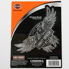 Adesivo decalcomania Harley Davidson Bar & Shield Aquila logo cromato HD