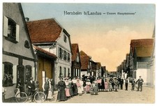 Cartolina Herxheim bei Landau Untere Hauptstrasse 1915 E118