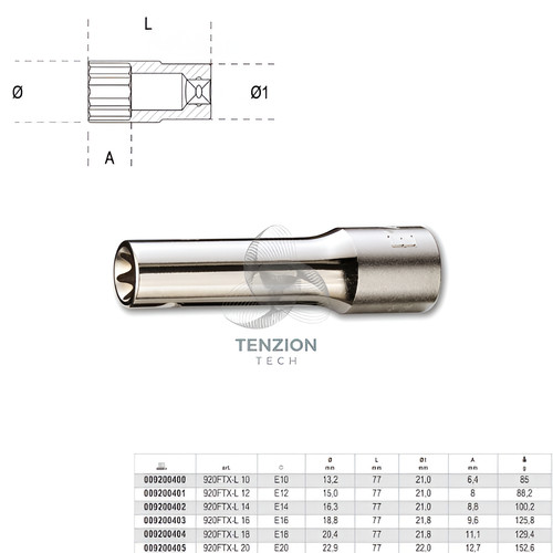 Chiave bussola lunga torx - a,