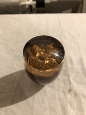 POMELLO CAMBIO VINTAGE RESINA CON VELIERO GALEONE NAVE INCASTONATO AUTO d’EPOCA