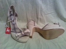 Tacchi in tela beige American