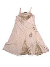 Abito top Positano da donna spalla scoperta con fantasia e ricami Tg M/L Beige