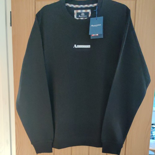 Felpa nera con logo aquascutum - nera,