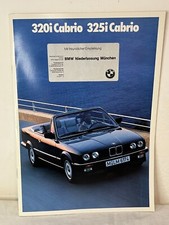 BMW 320i 325i cabrio  1988 tedesco catalogo pubblicitario vintage depliant raro