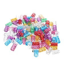  100 Pcs Extension Cheveux Pour Tresse Perles Tresses Cuffs À Bijoux Dreadlock