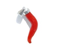 Ciondolo in corno di corallo rosso di talismano in argento sterling 925 con pietra preziosa Italia