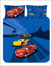 Disney Cars Saetta McQueen Set Copripiumino Matrimoniale Set Biancheria da Letto Ragazzi Blu