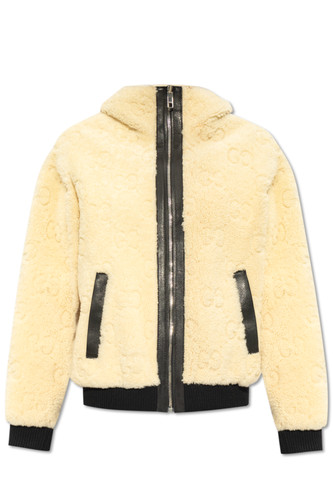 Gucci black beige - shearling, gg