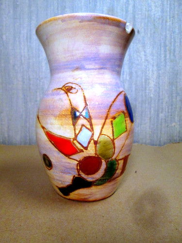 Vase oiseau art abstrait - vase,